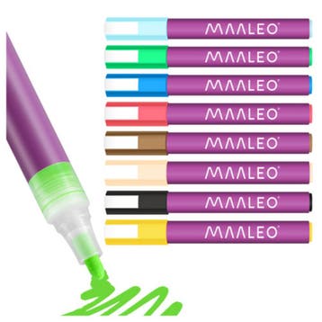 Maaleo Acrylmarkers set 8 kleuren met 8 ml acrylverf, ca...., Hobby en Vrije tijd, Schilderen, Ophalen of Verzenden, Nieuw