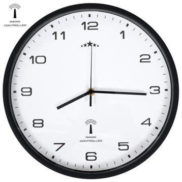 vidaXL Wandklok met quartz uurwerk radiogestuurd 31 cm wit, Verzenden, Nieuw