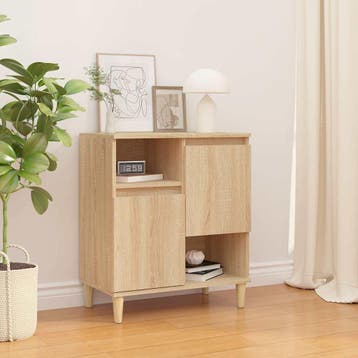 vidaXL Dressoir 60x35x70 cm bewerkt hout sonoma eikenkleurig, Huis en Inrichting, Kasten | Dressoirs, Verzenden, Nieuw, 50 tot 100 cm
