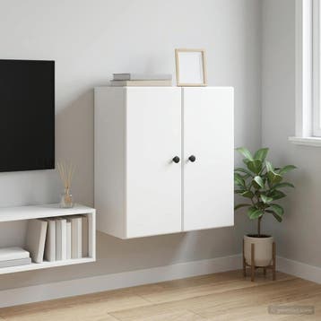 vidaXL Wandkast Wit 59 x 31 x 60 cm Bewerkt hout, Huis en Inrichting, Kasten | Overige, Verzenden, Nieuw