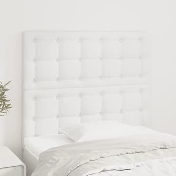 vidaXL Hoofdbord wit 90x5x118/128 cm kunstleer, Verzenden, Nieuw, Wit, Overige materialen