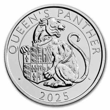 Tudor Beast Queens Panther 2 oz 2025, Verzenden, Losse munt, Zilver