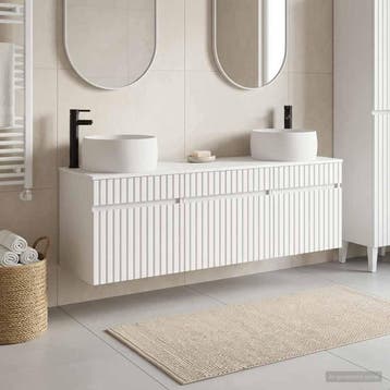 vidaXL Badkamerkastenset 3 st Wit 49 x 44,5 x 66 cm Bewerkt, Verzenden, Nieuw