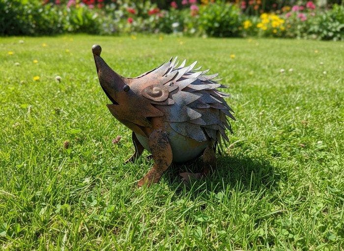 Hedgehog - Beeldje - Staal, Antiek en Kunst, Curiosa en Brocante