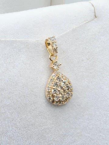 Zonder minimumprijs - Hanger - 14 karaat Geel goud - 0.79ct., Sieraden, Tassen en Uiterlijk