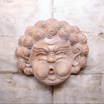 sculptuur, Decorazione da parete Eolo - 40 cm - Gegoten