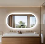 Ovale LED Badkamerspiegel –Bluetooth, Display en Anticondens, Verzenden, Nieuw