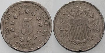 5 Cent 1868 Vereinigte Staaten von Amerika Shield Nickel, Postzegels en Munten, Munten | Amerika, Verzenden