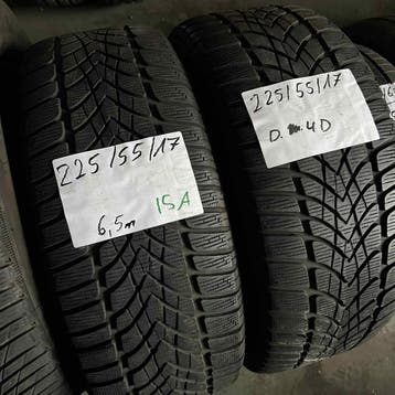 2 x Dunlop SP Winter Sport 4D 225-55-17 Winterbanden 6,5mm, Gebruikt, 17 inch, Band(en), Personenwagen