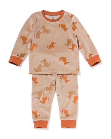HEMA Babypyjama velvet honden bruin laag geprijsd, Verzenden, Nieuw
