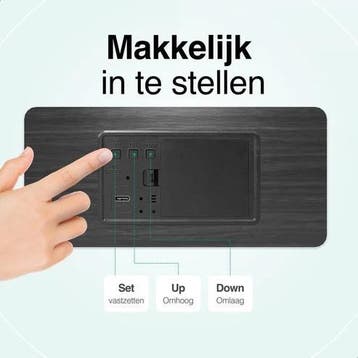 Houten Digitale Wekker met Draadloos Opladen, Verzenden, Zo goed als nieuw