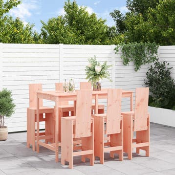 vidaXL 7-delige Tuinset massief douglashout, Verzenden, Nieuw, 7 zitplaatsen, Tuinset
