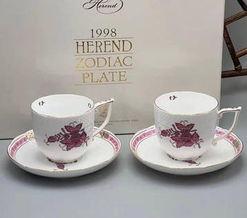 Herend - Koffie- en theeservies (4) - Hand-painted teacup