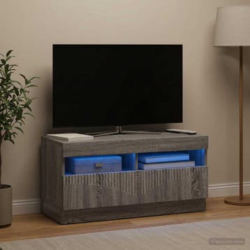 vidaXL LED tv-meubel Grijs Sonoma Bewerkt hout, Minder dan 50 cm, Verzenden, Nieuw, Minder dan 100 cm
