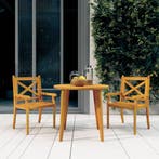 vidaXL 3-delige Tuinset massief acaciahout, 2 zitplaatsen, Nieuw, Tuinset, Verzenden