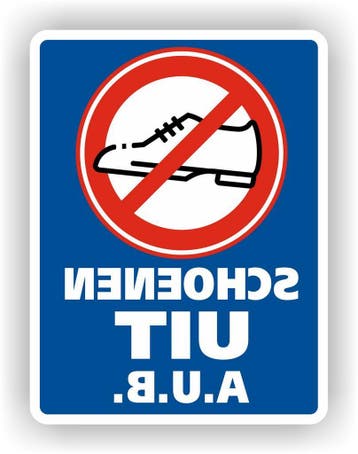 Binnen geen schoenen dragen Spiegelbeeld Raamsticker (sp.102, Verzamelen, Verzenden, Nieuw, Overige typen