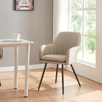 [en.casa] Eetkamerstoel Kannonkoski set van 2 86x57x59 cm be, Verzenden, Nieuw