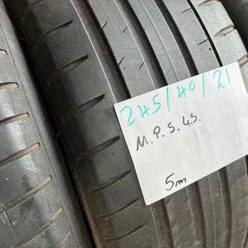 2 x Michelin Pilot Sport 4S 245-40-21 Zomerbanden 5mm, Band(en), Personenwagen, Zomerbanden, Gebruikt