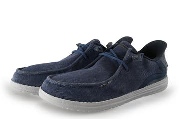 Skechers Instappers in maat 43 Blauw, Kleding | Heren, Schoenen, Overige typen, Zo goed als nieuw, Skechers, Verzenden