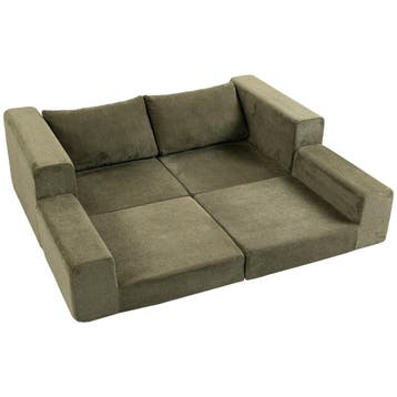 Slaapbank 4-in-1 Uitschuifbare Slaapfunctie Klapbank Kussens, Verzenden, Nieuw