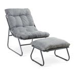 Tuinset Malmö 2-delig loungestoel met voetenbank tuinmeubels, Tuin en Terras, Verzenden, Nieuw