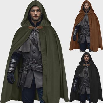 Middeleeuwse Fluwelen Kapmantel - Renaissance Cape met Capuc, Verzenden