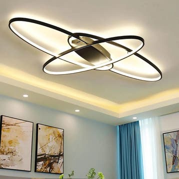 Geometrische LED plafondlamp 70W zwart, Verzenden, Nieuw