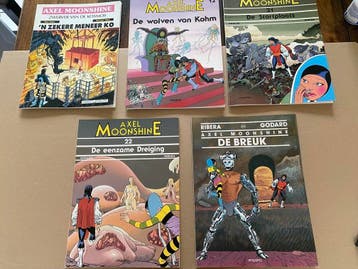 Axel Moonshine - 5 albums in goede staat, Meerdere stripboeken, Verzenden, Gelezen