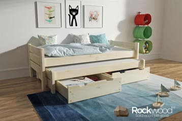 Rockwood® Tienerbed Combi Naturel met   lattenbodem  en, Ophalen of Verzenden, Nieuw
