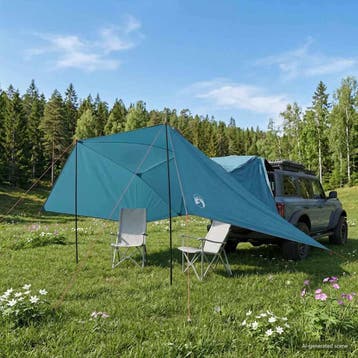 vidaXL Autotent 308 x 215 x 220 cm Blauw Polyester en staal, Verzenden, Nieuw, Tot en met 2