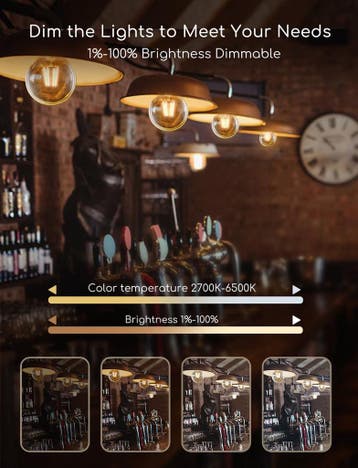 E27 LED lamp - Dimbaar - Filament lamp - 6W - 4 stuks - Aigo, Verzenden, Zo goed als nieuw