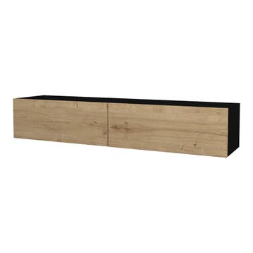 [en.casa] Tv-meubel Toivakka zwevend 135x31x25 cm zwart en e, Verzenden, Nieuw