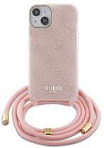 Guess iPhone 15 hoesje Crossbody cord 4G print Roze, Verzenden, Nieuw, Frontje of Cover