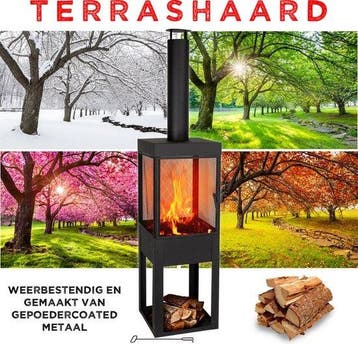 2dekans | BBQ Collection Tuinhaard met Schoorsteen -, Tuin en Terras, Terrasverwarmers, Ophalen of Verzenden, Zo goed als nieuw