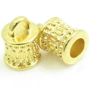 1 x DQ metaal eindkapje goud kleur ca. 10 x 7mm Ø4mm, oog.., Ophalen of Verzenden, Nieuw, Draad
