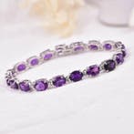 Zonder minimumprijs - Armband Zilver - Amethyst - Certified, Nieuw