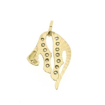Gouden panter hanger met zirconia (Hanger of bedel), Ophalen of Verzenden, Gebruikt, Goud, Overige merken