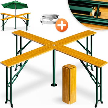 Statafel XXL Quattro Hout 241x241x104cm Inklapbaar, Verzenden, Nieuw