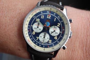 Horloge Breitling Navitimer 1992 Parrulla Aguila Limited, Leer, Staal, Breitling, Polshorloge