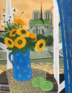 Yves Ganne (1931-2019) - Notre Dame de Paris vue Fenetre -