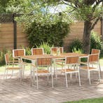 vidaXL Tuinstoel 8 pcs Bruin 56 x 54,5 x 87 cm Massief, Tuin en Terras, Tuinstoelen, Verzenden, Nieuw
