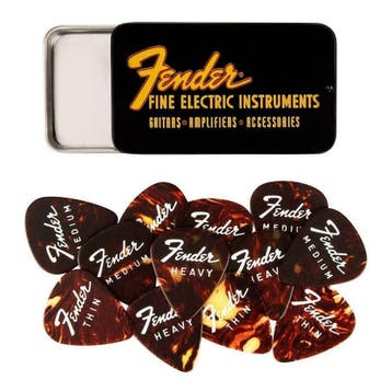 Fender opbergblikje met 12 plectrums: thin, medium en heavy, Ophalen of Verzenden, Nieuw