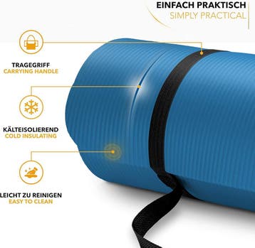 Yogamat - Fitness mat - Sportmat - Yoga mat extra dik - Blau, Verzenden, Zo goed als nieuw