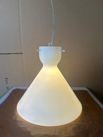 Plafondlamp - geblazen glas, IJzer - geblazen glas, Antiek en Kunst, Antiek | Lampen