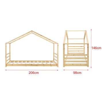 Kinderbed grenen huisbed incl. matras 90x200 cm hout, Verzenden, Nieuw