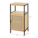 Badkamerkast Tervola 80x40x35 cm zwart naturel rotan look [e, Verzenden, Nieuw