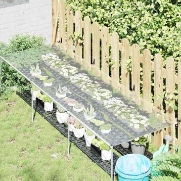 vidaXL Plantenafdekking met zeilringen 1x3 m PVC, Verzenden