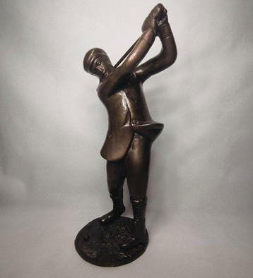 sculptuur, golfista - 31 cm - Brons, Antiek en Kunst