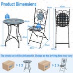 LIVSK Mozaïek Bistroset - Uniek Design - Inklapbare Stoelen, Verzenden, Nieuw