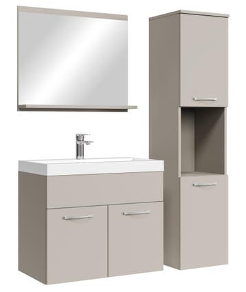 Badkamermeubel Set Montreal 60 x 35 cm - Beige, Huis en Inrichting, Badkamer | Badkamermeubels, Verzenden, Nieuw, Wastafelkast
